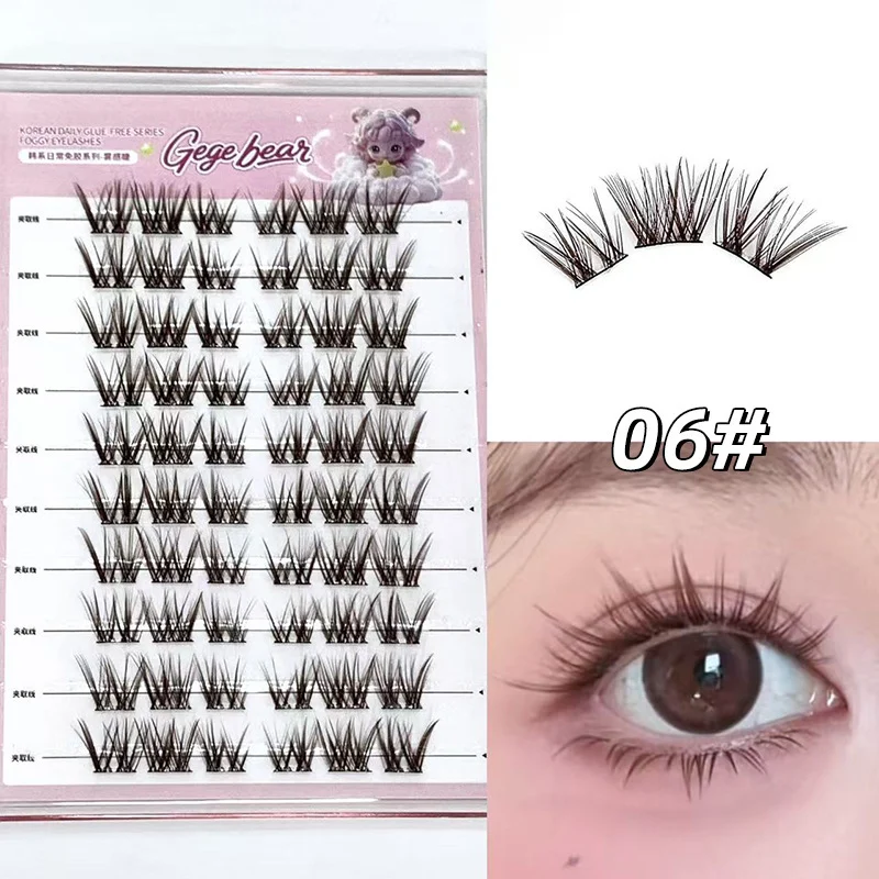 no-glue-no-mess-no-irritation-5-second-press-on-korean-false-lashes-for-students-geg-6r2vqvud-desc-4 Student pressing glue-free Korean-style false eyelashes onto bare lid, no adhesive required, natural big-eye look, 5-second application, reusable press-on lashes for sensitive eyes